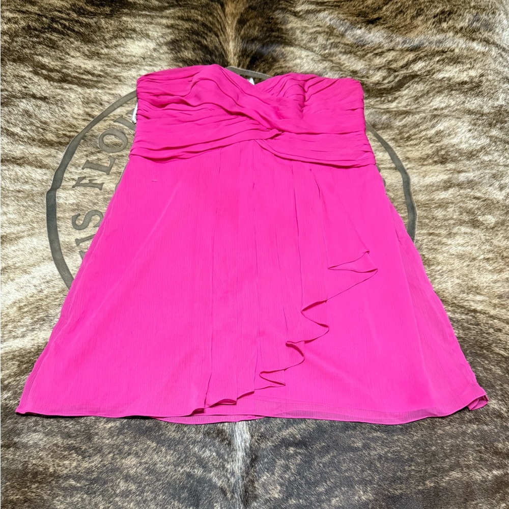 David's Bridal Fuchsia Strapless Dress Pre-owned size 18